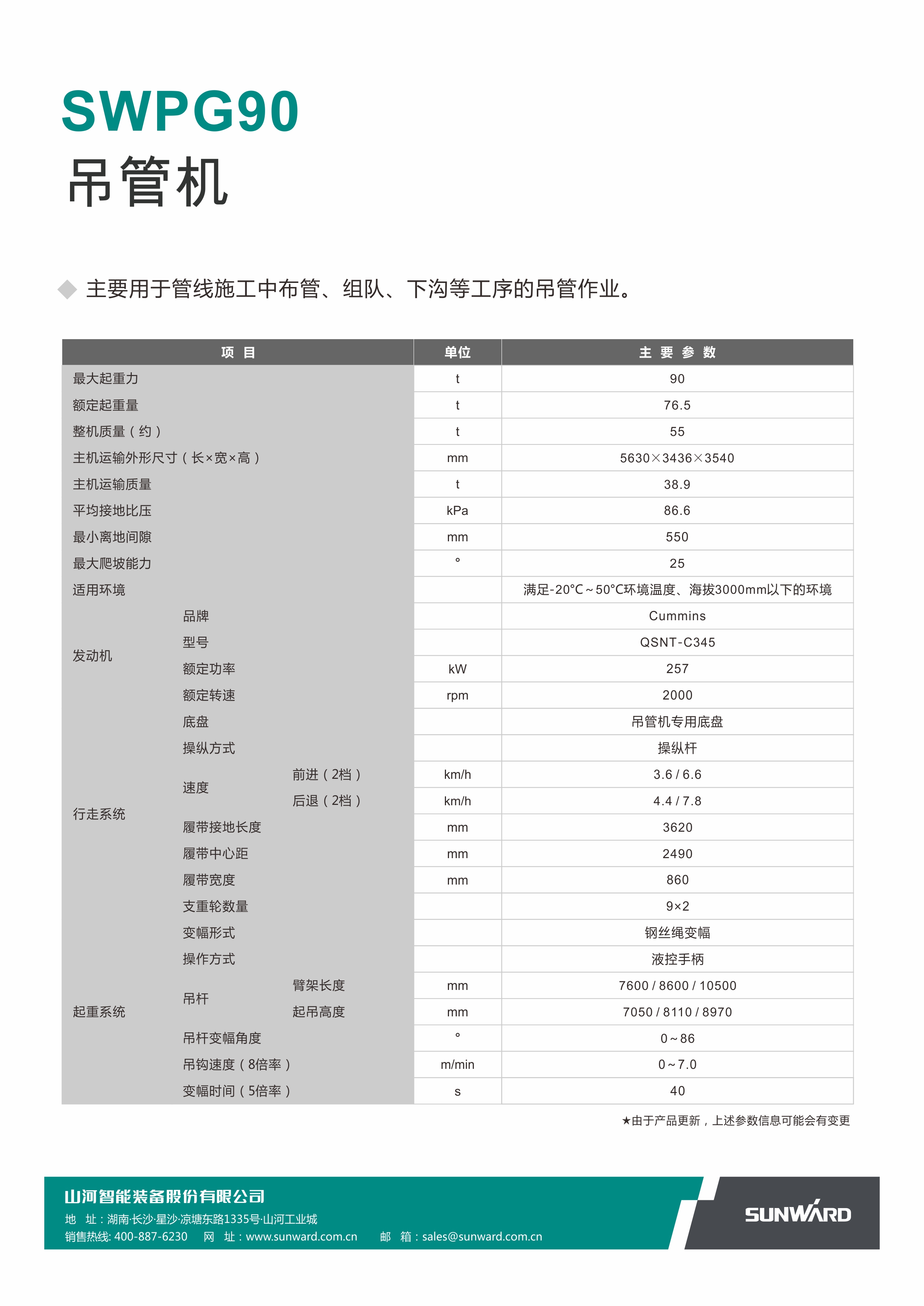 SWPG90 吊管机